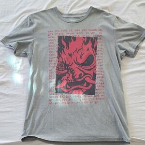 Gray Tee with Red Graphic